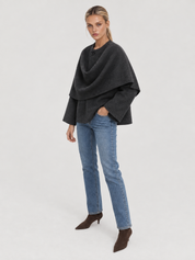 Iris | Cowl Neck Cape Coat for Women