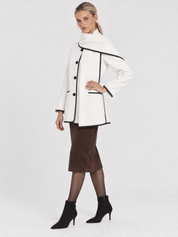 Nellie | Cape Coat with Contrast Trim