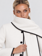 Nellie | Cape Coat with Contrast Trim