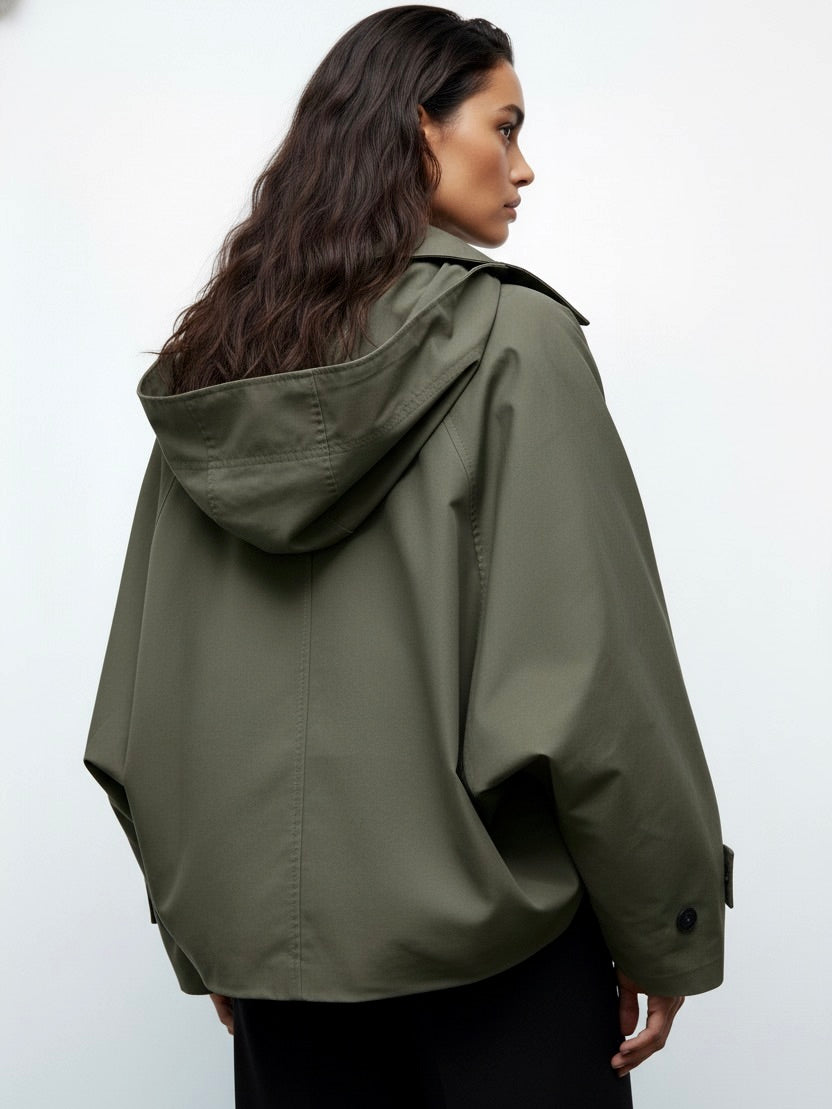 Prairie | Veste courte verte boutonnée