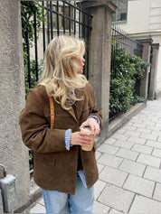 Women's Oversized Brown Suede Trench Coat | Clara