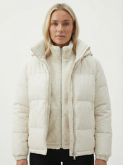 Joane | Kurze Steppjacke mit Kapuze und Plüschfutter