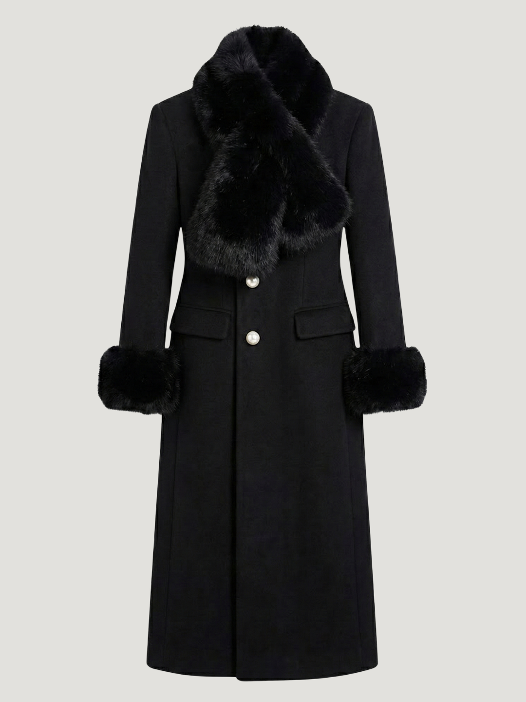 Gina | Faux Fur Collar Maxi Coat