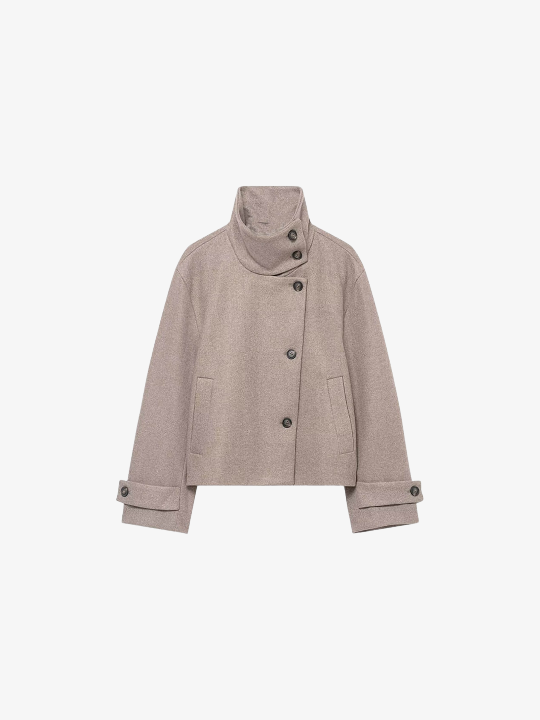 Angela | High-Neck Button Jacket