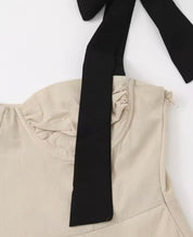 Cecilia | Linen Bow Strap Mini Dress