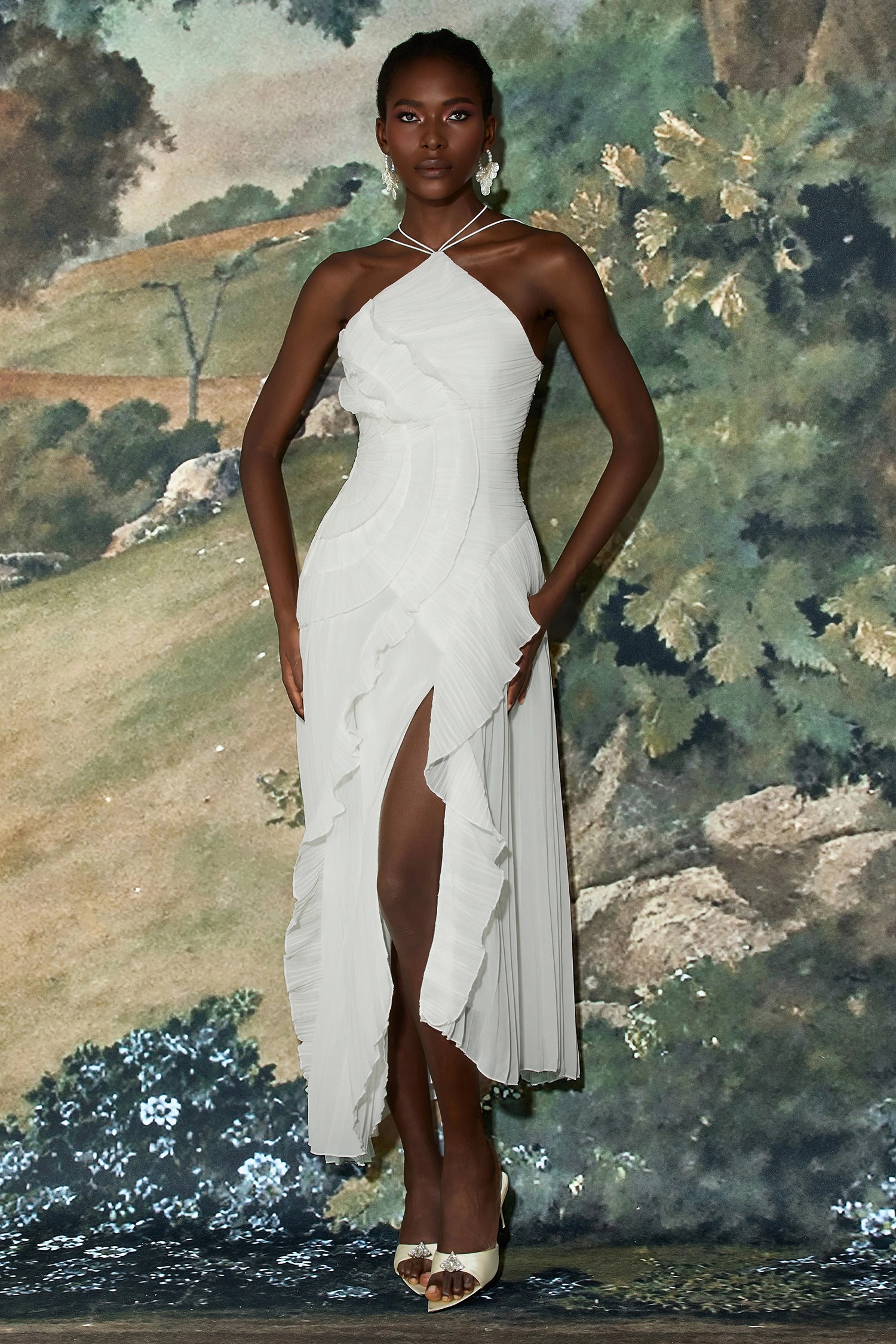 Luna | Robe longue à volants cascade