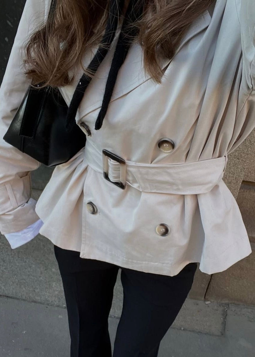 High-Neck Belted Trench Coat | Isabelle