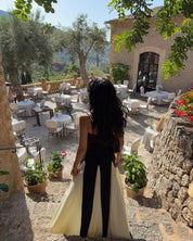 Eclipse | Two-Tone Contrast Maxi Dress