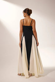 Eclipse | Two-Tone Contrast Maxi Dress