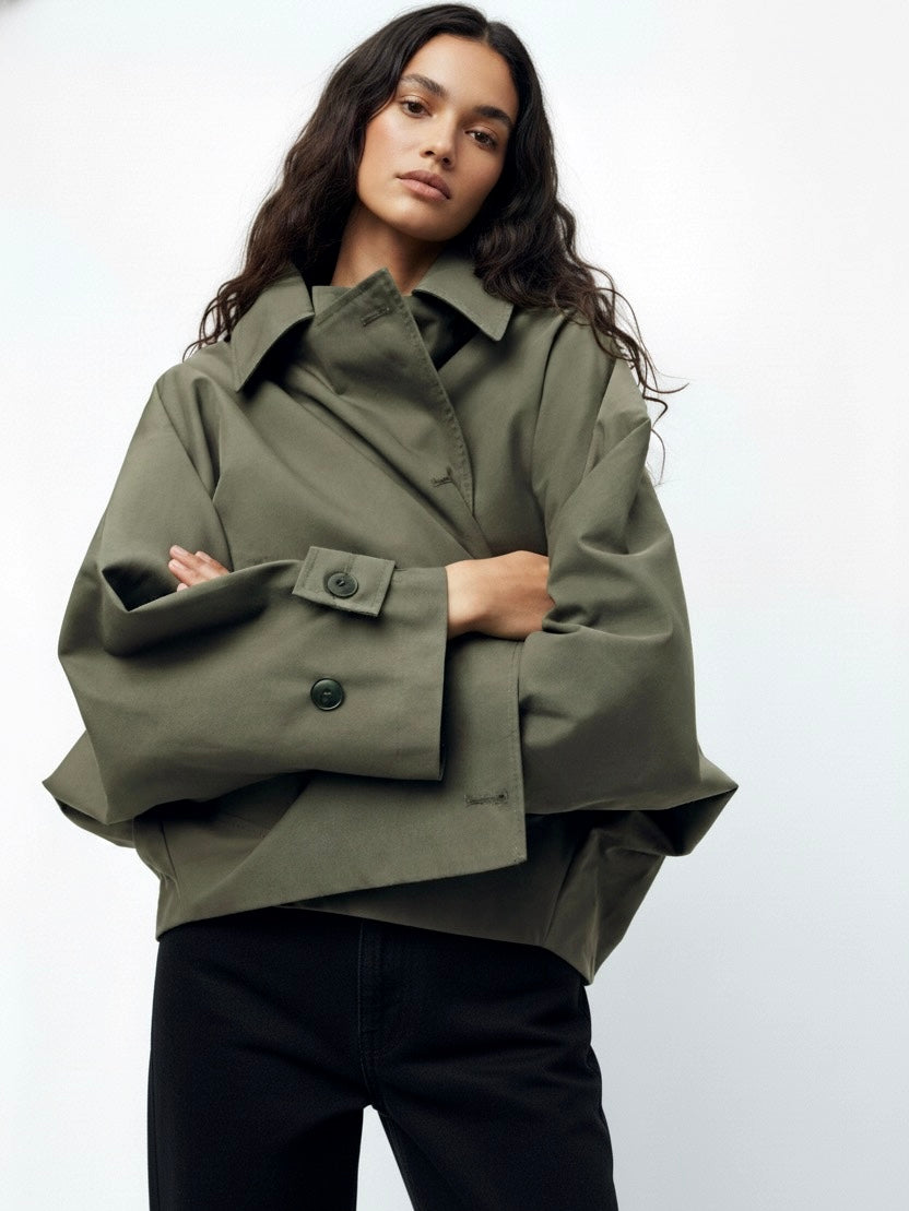 Prairie | Veste courte verte boutonnée