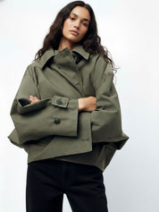 Prairie | Veste courte verte boutonnée