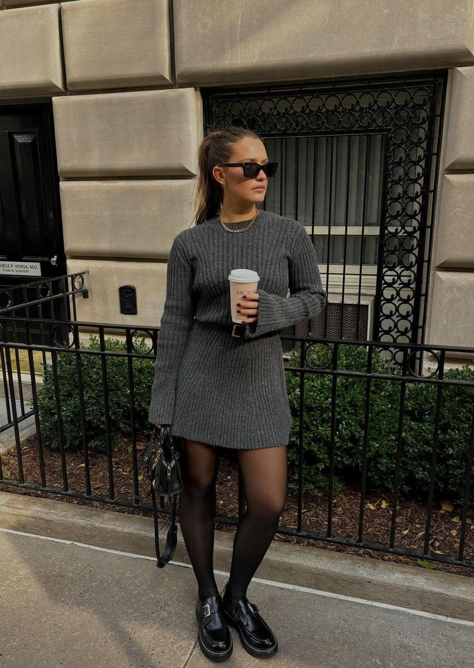 York | Autumn Sweater Mini Dress (Buy 1 Get 1 Free + Free Black Tights)