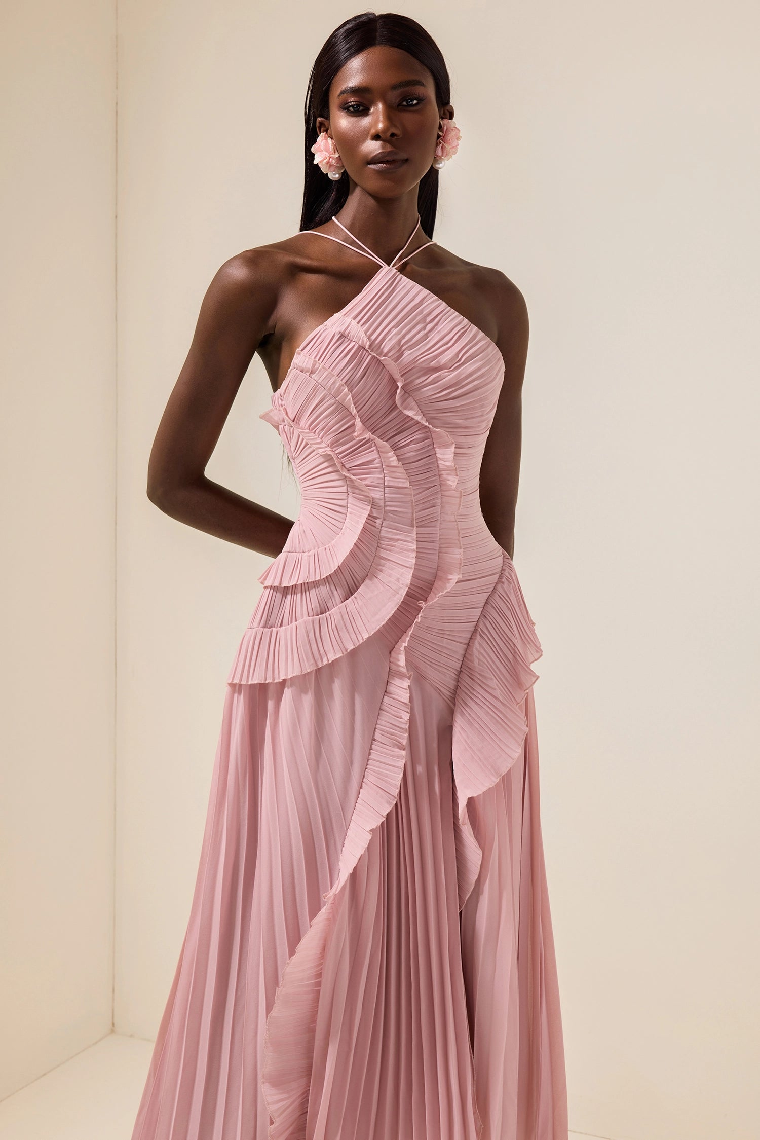 Luna | Robe longue à volants cascade