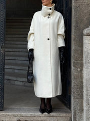 Amaya | Elegant High-Neck Long Coat