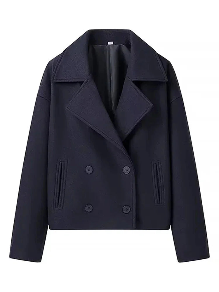 Wool Blend Double-Breasted Trench Coat | Maya