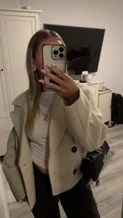Wool Blend Double-Breasted Trench Coat | Maya