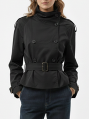 Trench-coat à col montant et ceinture | Isabelle