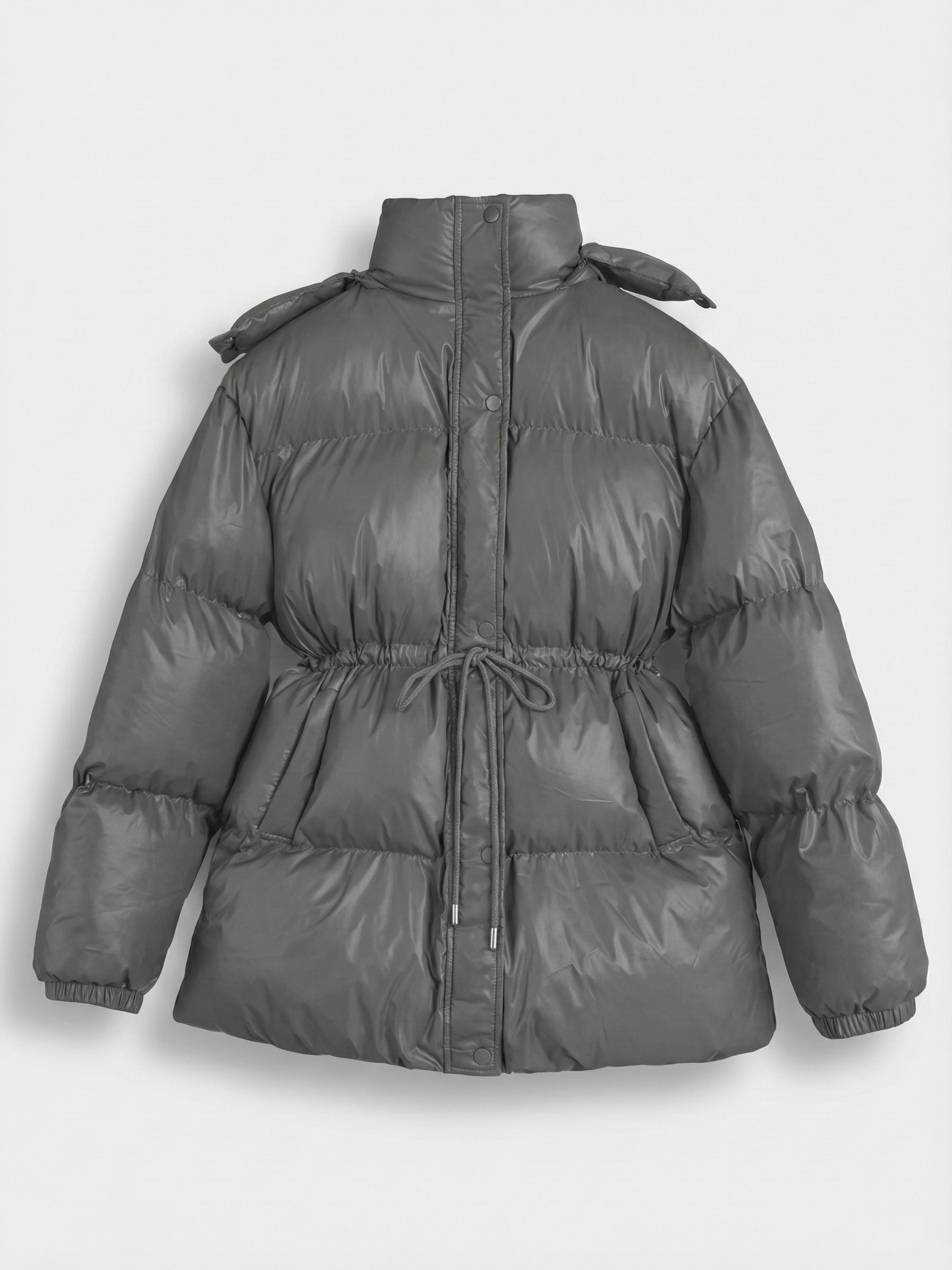 Maggie | Belted Puffer Jacket with High Neck