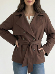 Alicent | Manteau court croisé ceinturé