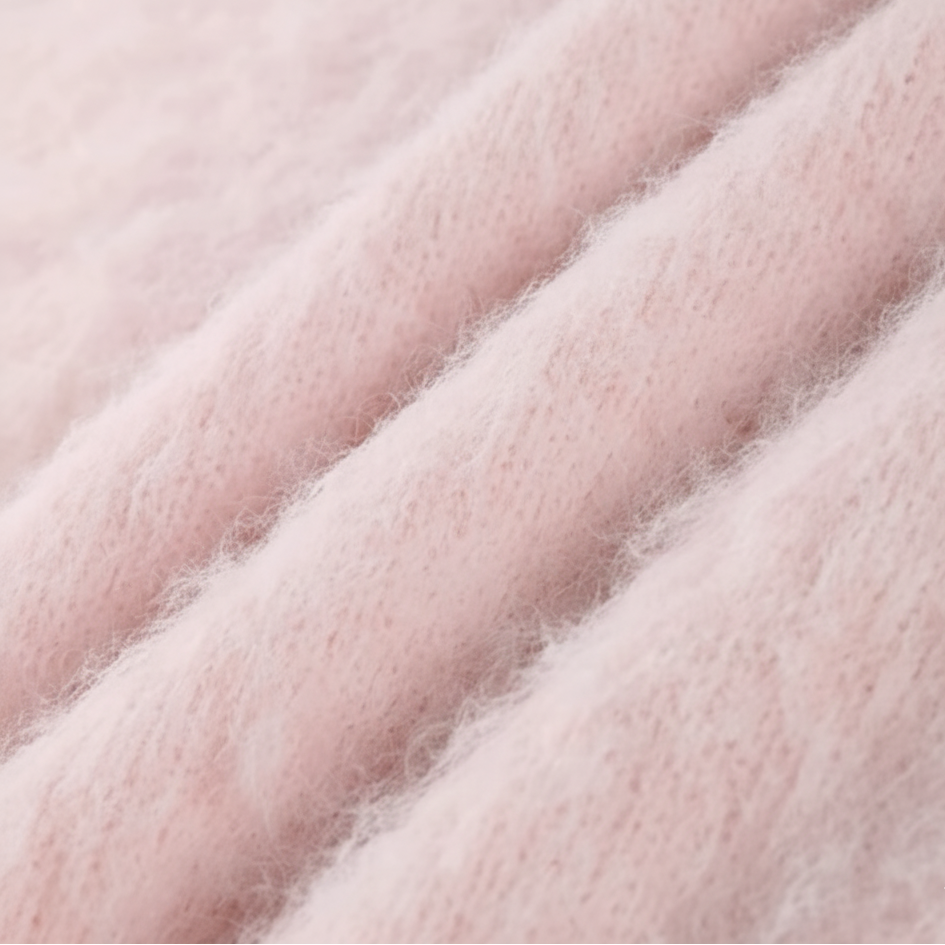 Riley | Soft Pink Fuzzy Knit Jumper