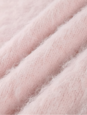 Riley | Soft Pink Fuzzy Knit Jumper