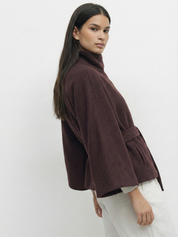 Chloe | High-Neck Belted Cape Jacket