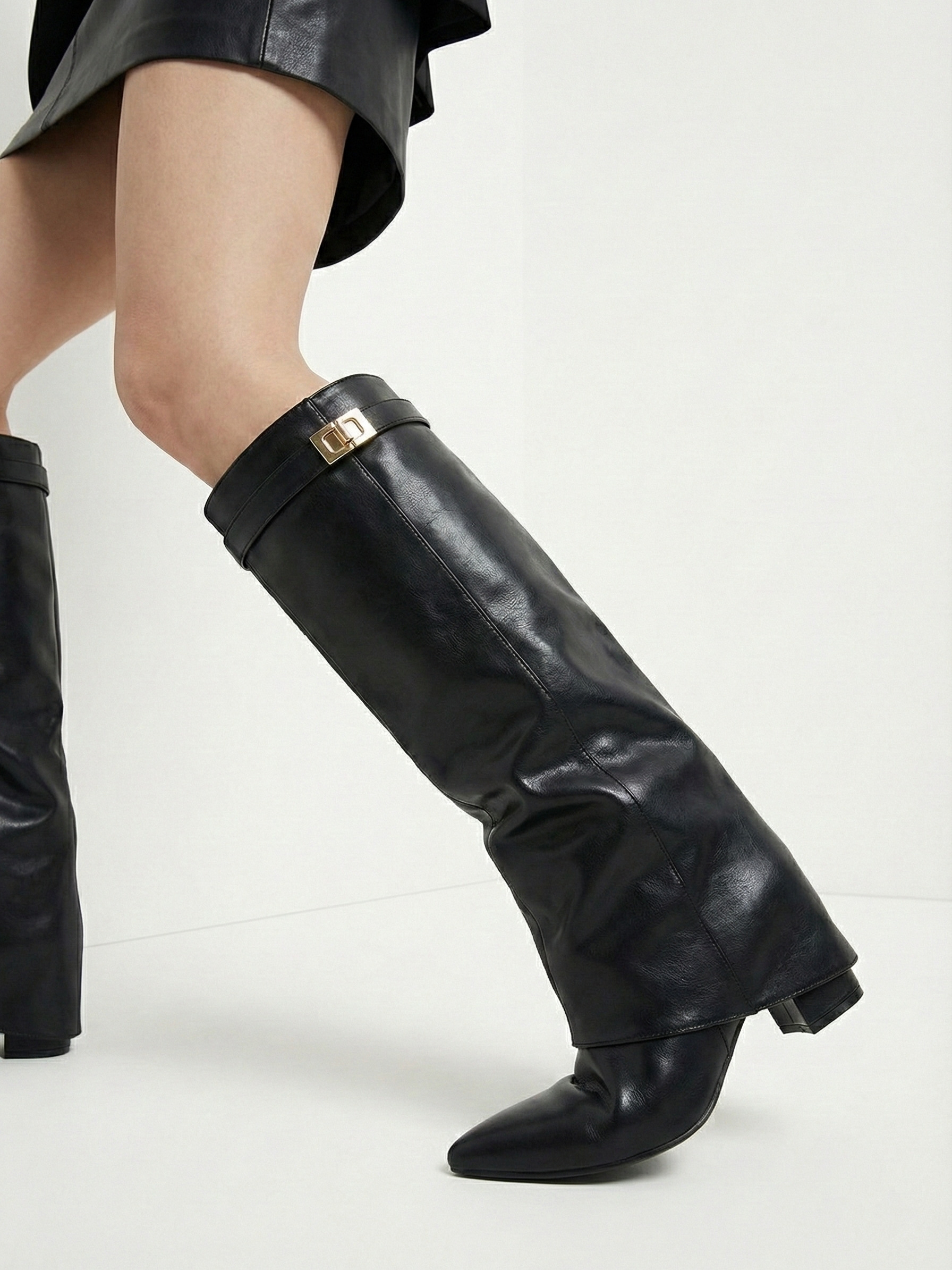 Leeds | Faux Leather High-Slouch Boot