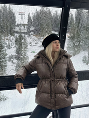 Maggie | Belted Puffer Jacket with High Neck