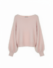 Riley | Soft Pink Fuzzy Knit Jumper