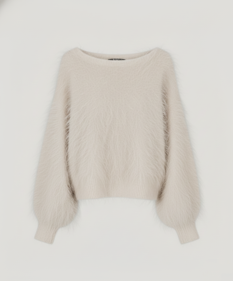 Riley | Soft Pink Fuzzy Knit Jumper