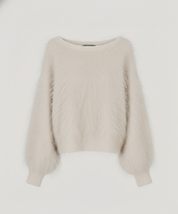 Riley | Soft Pink Fuzzy Knit Jumper
