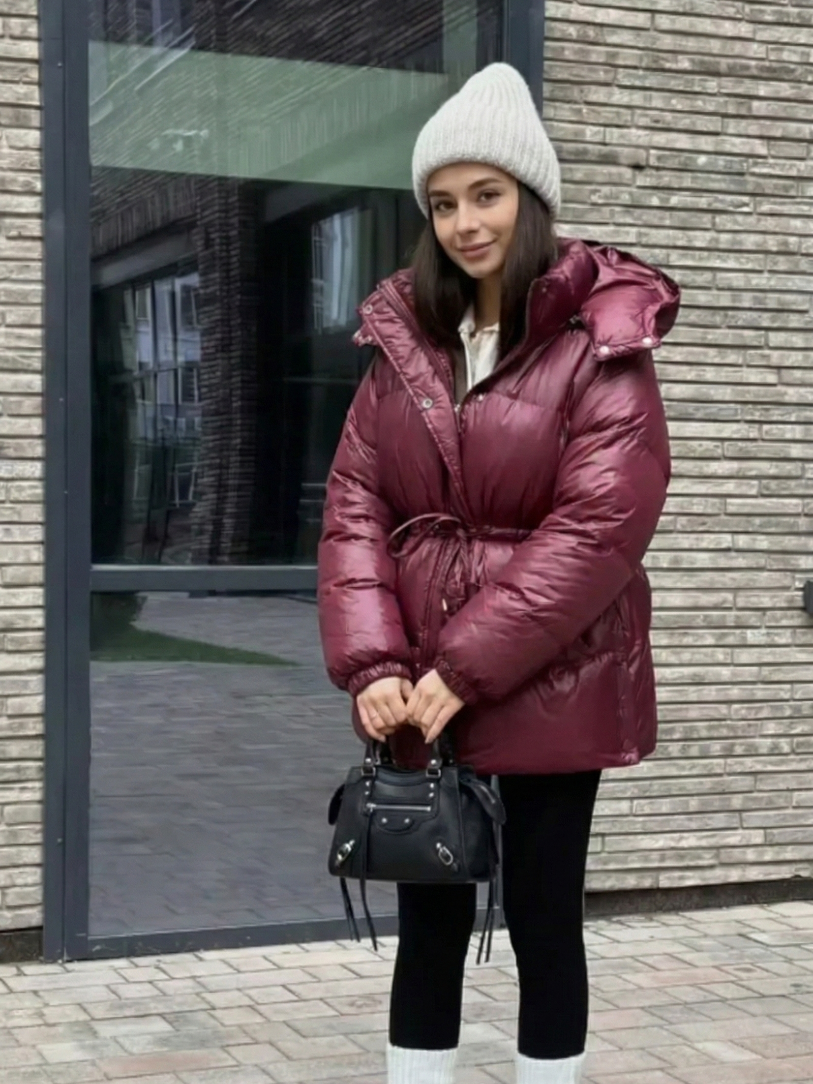 Maggie | Belted Puffer Jacket with High Neck