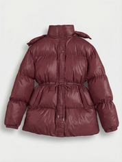 Maggie | Belted Puffer Jacket with High Neck