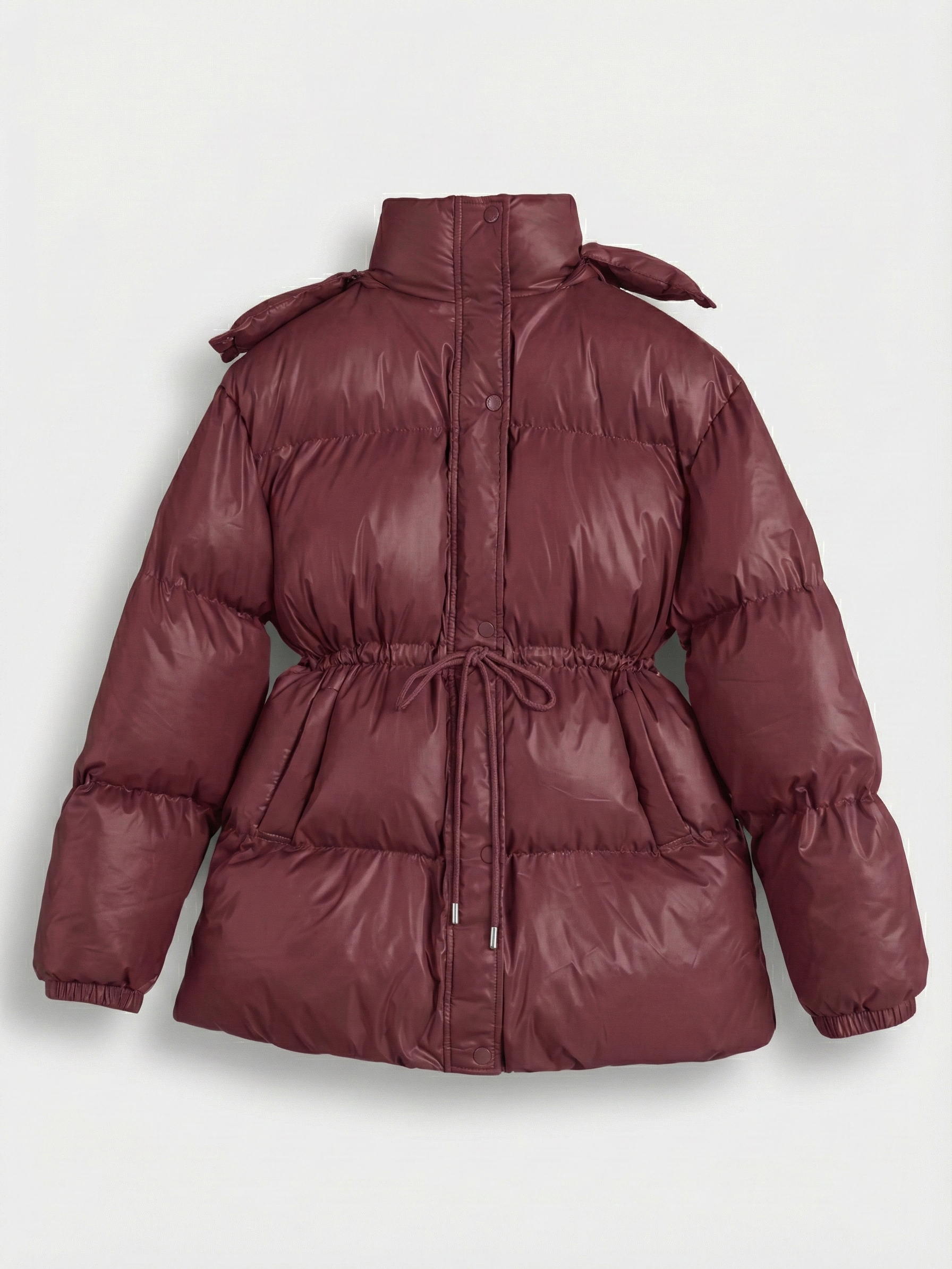 Maggie | Belted Puffer Jacket with High Neck