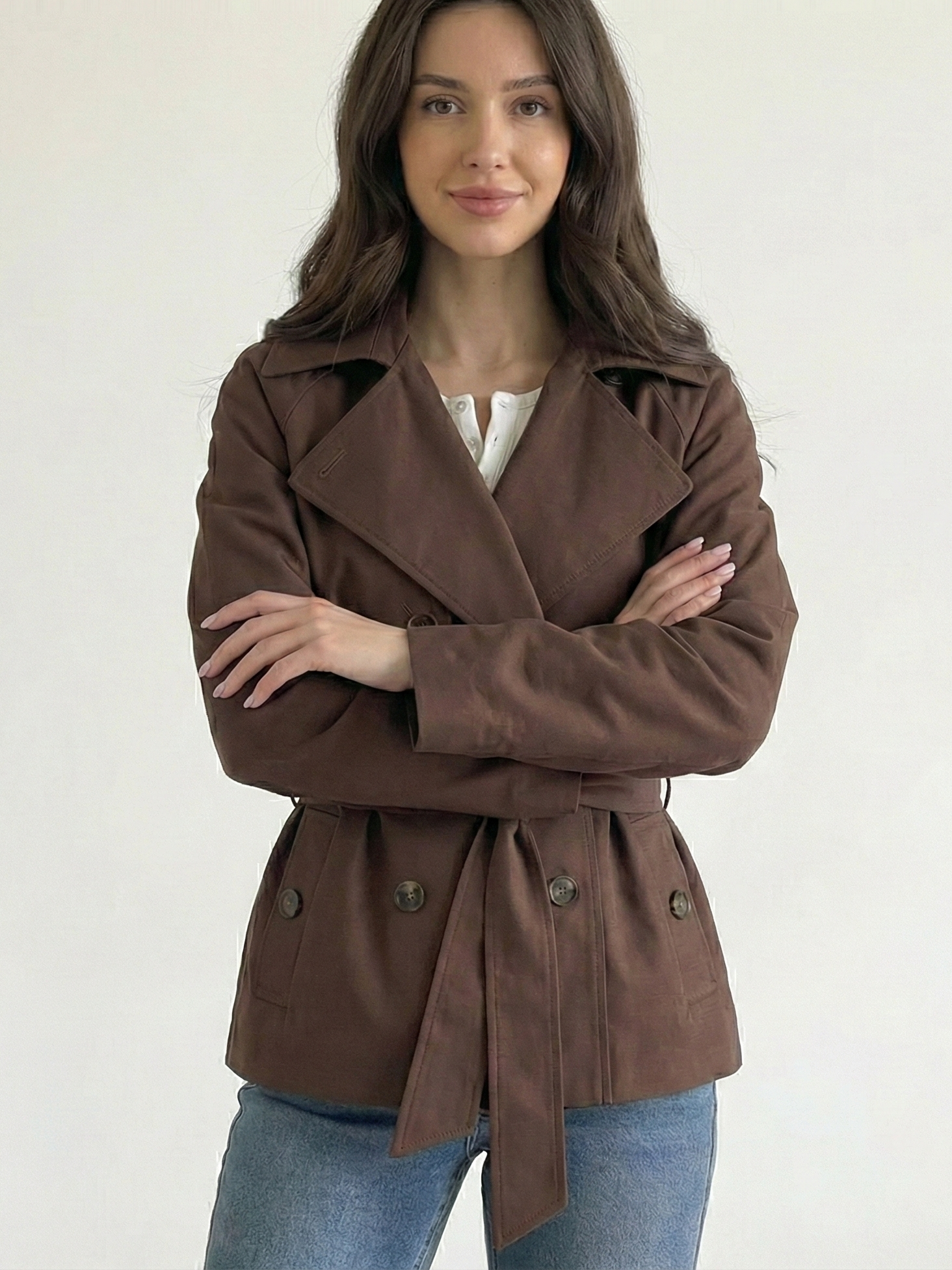 Alicent | Manteau court croisé ceinturé