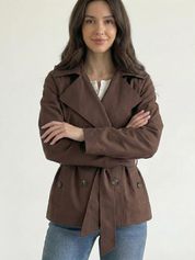 Alicent | Manteau court croisé ceinturé