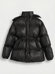 Maggie | Belted Puffer Jacket with High Neck