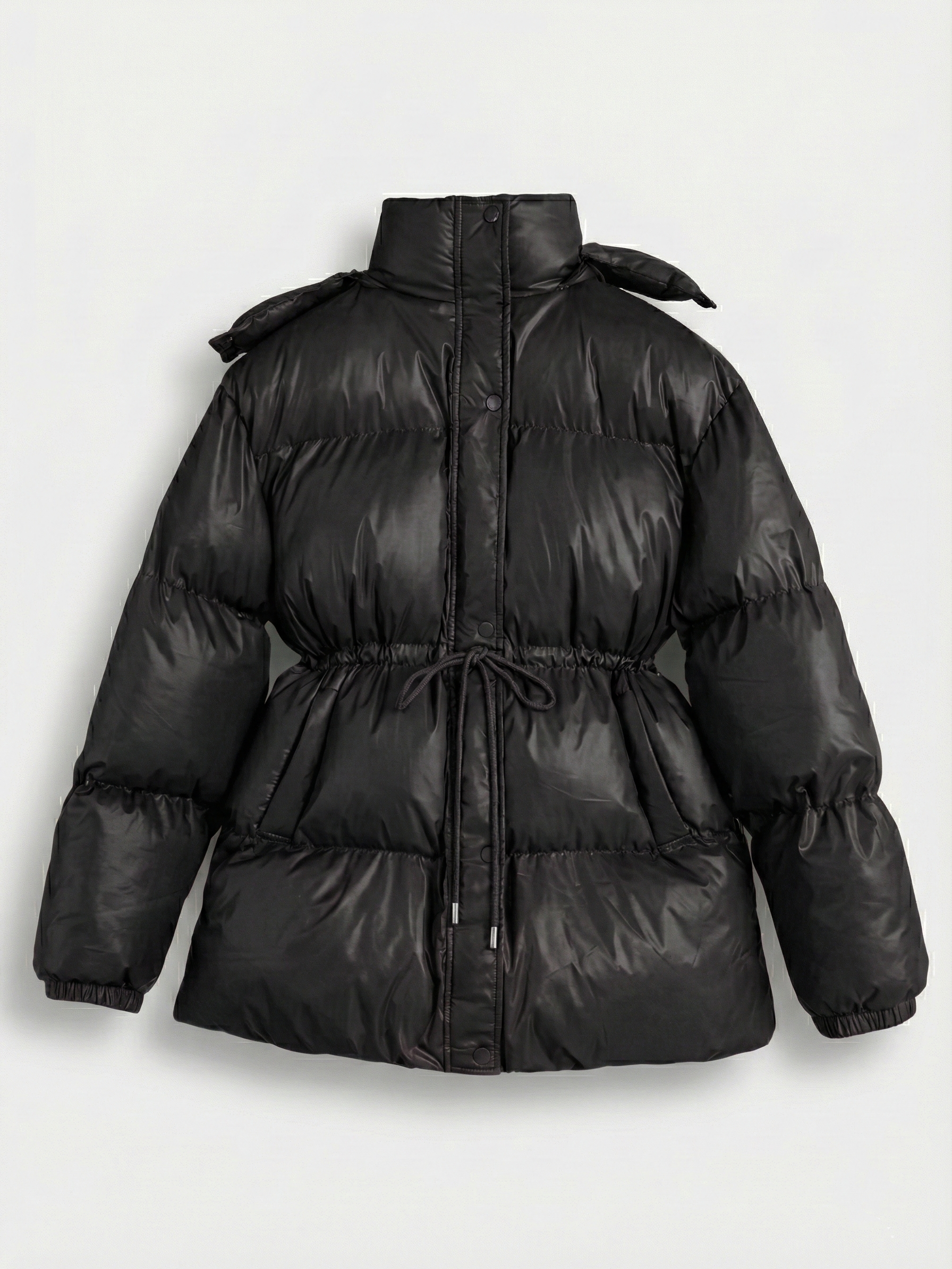 Maggie | Belted Puffer Jacket with High Neck