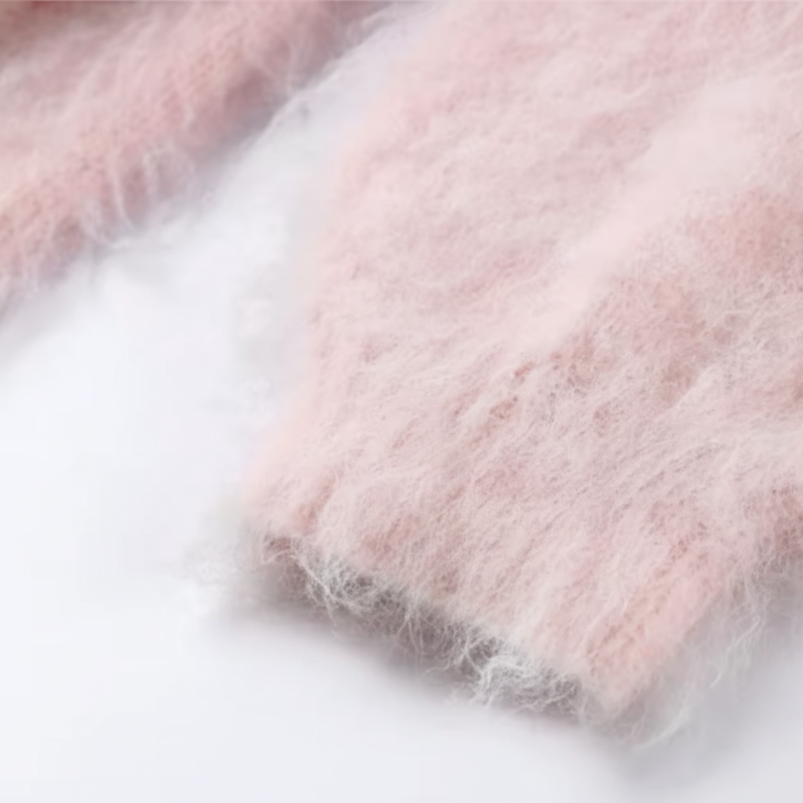 Riley | Soft Pink Fuzzy Knit Jumper