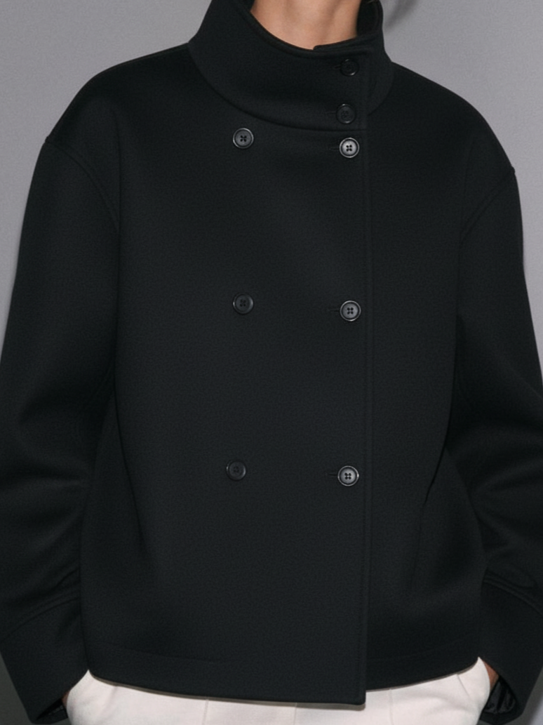 Clara | Manteau court à col montant Blend