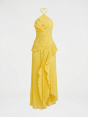 Catherine Ruffle Dress (Free Pearl Clutch)