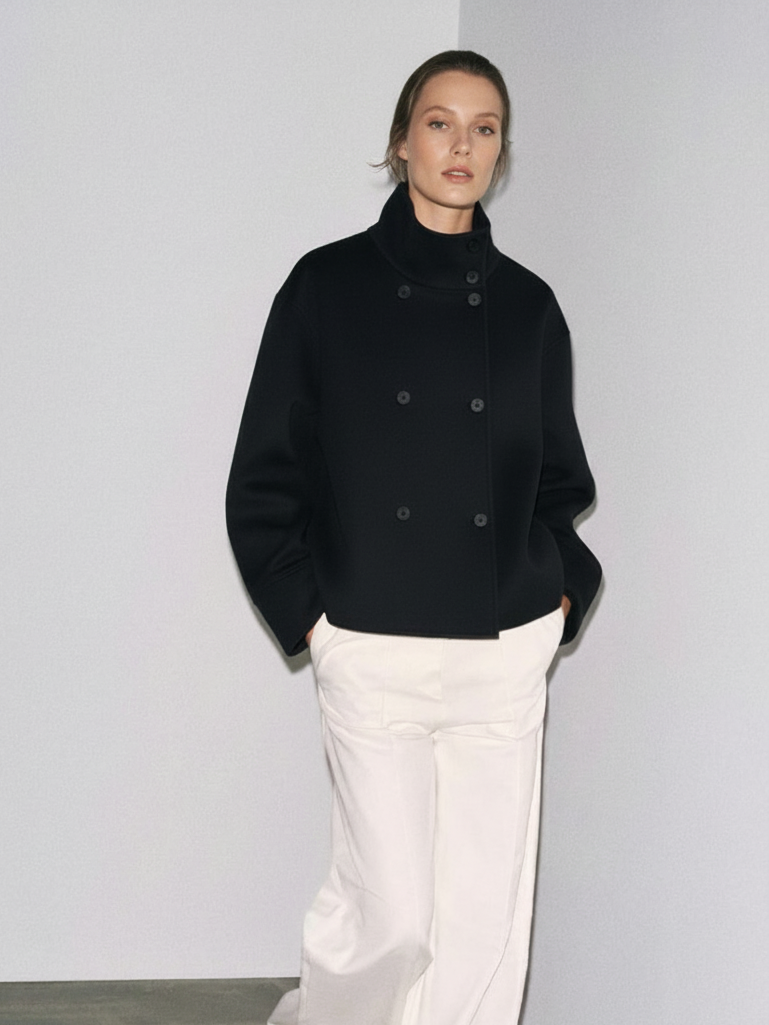 Clara | Manteau court à col montant Blend