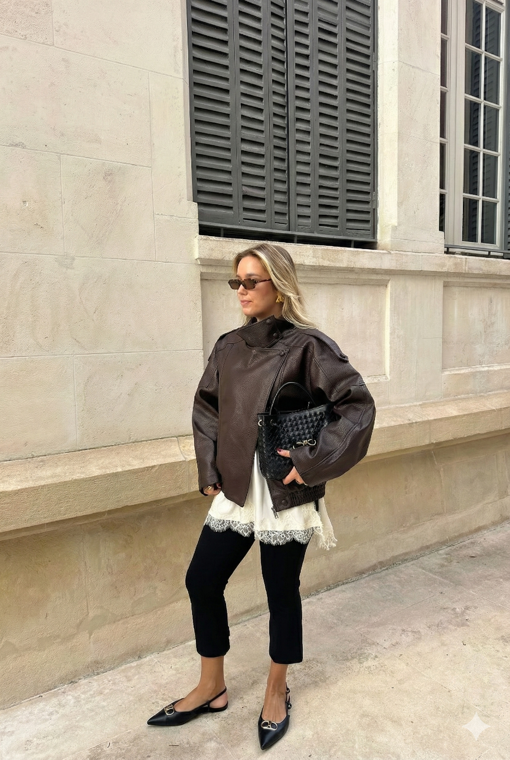 Felicia | Oversized High-Neck Faux Leather Jacket