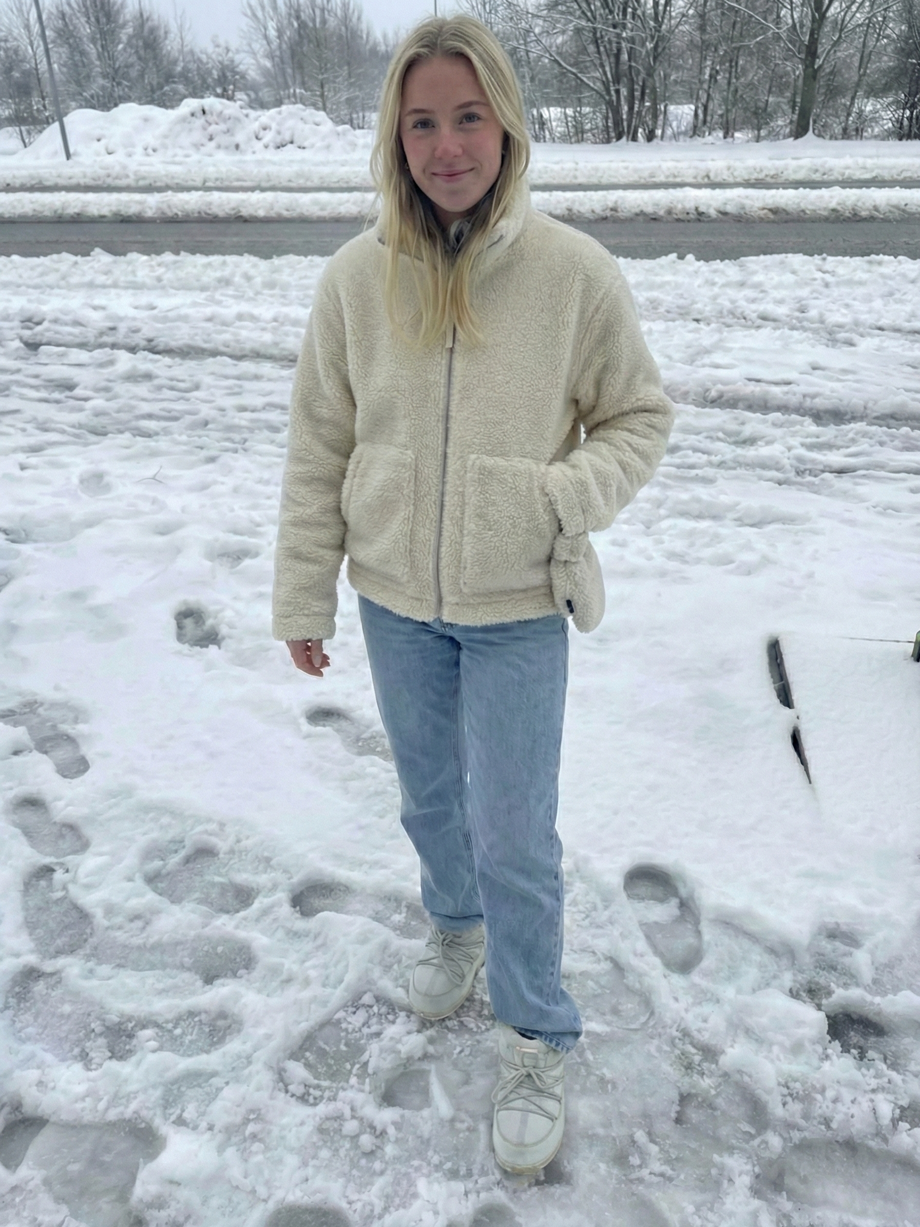 Maddy | Teddy Fleece Zip-Up Waterproof Jacket with High Neck