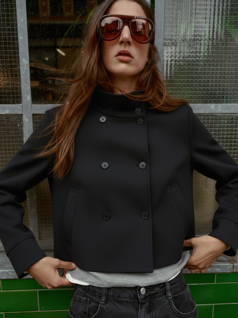 Clara | Manteau court à col montant Blend