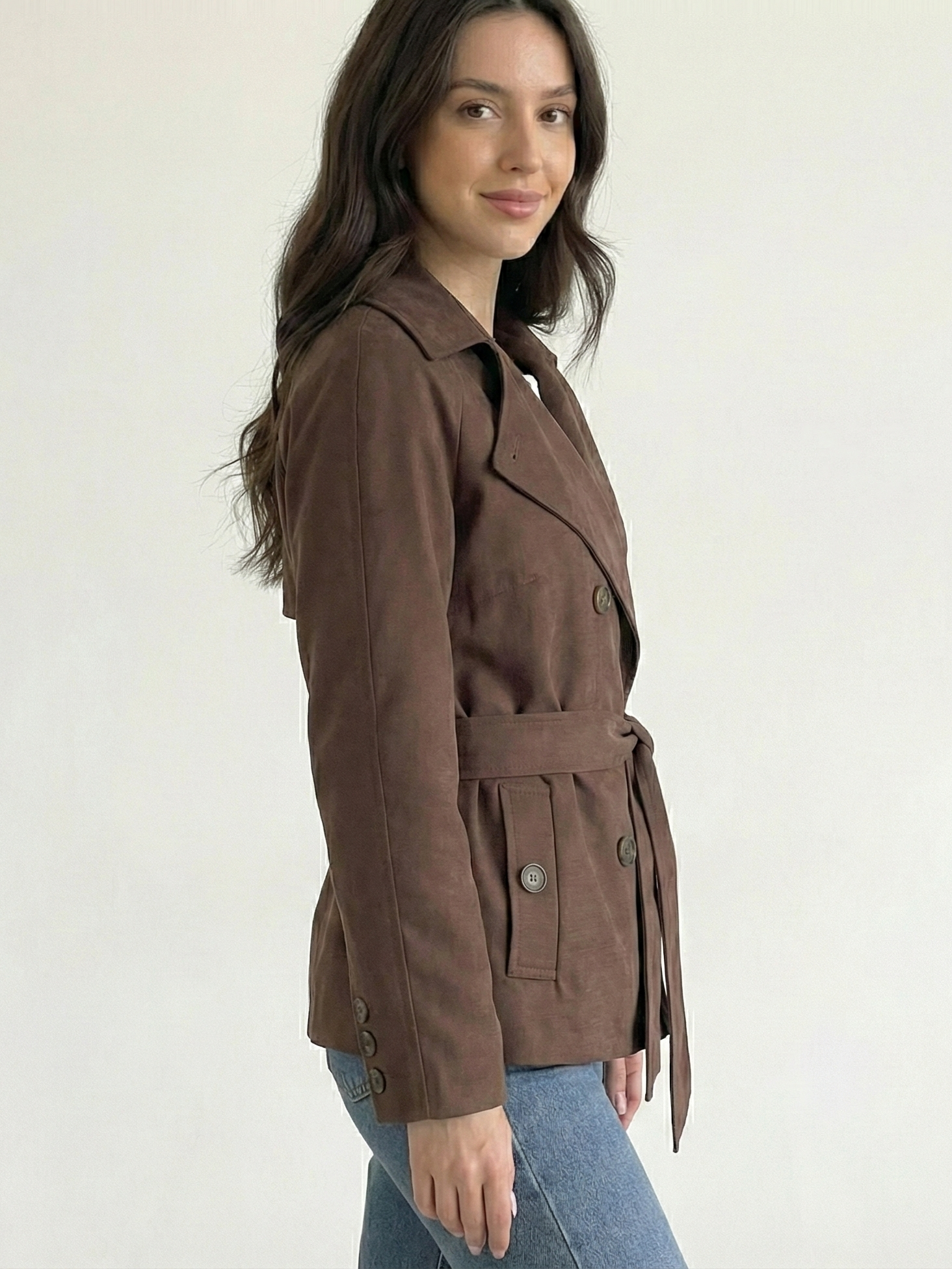 Alicent | Manteau court croisé ceinturé