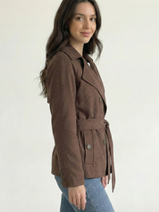 Alicent | Manteau court croisé ceinturé