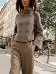 Clara | Manteau court à col montant Blend