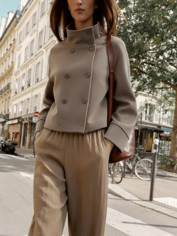 Clara | Manteau court à col montant Blend