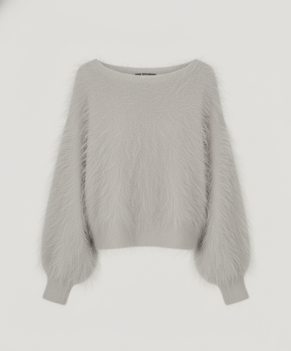 Riley | Soft Pink Fuzzy Knit Jumper